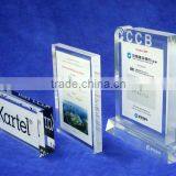 acrylic block sign holder, clear acrylic block