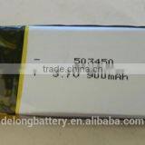 Universal Hot Sale 3.7V Li-Polymer Battery 503450 900mAh (customize) for Bluetooth /MP3/ MP4