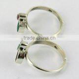 Be Better Red Onyx_Green Onyx_White CZ 925 Sterling Silver Toe Ring, Online Silver Jewelry, Unique Silver Jewelry thumbnail-4