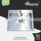 Cupc Aluminum Heat Sink Stainless Steel Handmade Single Bowl Sink Topmount Single Bowl Kitchen Sinks With Grid and Strainer thumbnail-2