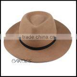 Unisex Wool Felt Hat With Black Ribbon Black Outdoor Trilby Hat for Wholesale thumbnail-3