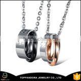Cheap Fashion Jewelry Made in China Wholesale Engravable Pendants, Steel and Gold Pendant thumbnail-1
