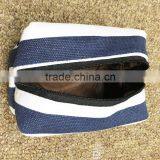 Block Stripe Cotton Canvas Zipper Make up Bag Small Pouch Case thumbnail-5