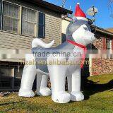 Lighting Inflatable Husky With Hat for Christmas Decoration thumbnail-2