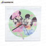 Sunmeta round shape 200*200*5mm blank sublimation glass photo frame with clock(BL-14)