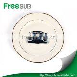 Printed Logo Ceramic Blank White Color 10" Wholesale Double Gold Rimmed Plates thumbnail-2
