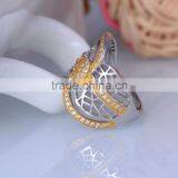 Pure Silver Irregular Vein x Letter Ring With Gold Plated for Women thumbnail-5