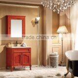Below 100cm Floor Mount Antique Bathroom Vanity Red Brown Classic Carve Cabinet WTS822 thumbnail-1