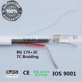 RG174+2C Cable SYV-RG174(2C-2V)/75-2 Cable White Pvc thumbnail-1