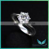 Classical Design Rings 1ct Forever One Moissanite Diamond 4h Sic Synthetic Moissanite Jewelry thumbnail-1