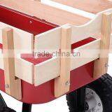 Outdoor Wagon ALL Terrain Pulling Children Kid Garden Cart w/ Wood Railing Red thumbnail-4