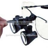 2.5x Flip-Up Galilean Style Dental Surgical Medical Binocular Loupes Frame Nickel Alloy 420mm Loupe thumbnail-3