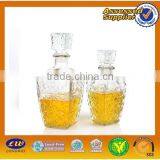 Clear Good Quality Carved Wine Glass Bottle thumbnail-1