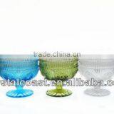 China Wholesale Fancy Design Cone Colorful Glass Ice Cream Cup thumbnail-2