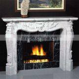 White Carrara Marble Fireplace thumbnail-6