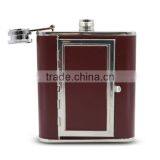 Stainless Steel Wine Bottle , Leather Hip Flasks thumbnail-3