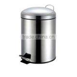Stainless Steel Cylinder Dust Bin Office Garbage Bin Wholesales thumbnail-1
