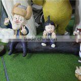 Fiberglass Polyresin Bald Head Bear Statue Combination Cartoon Character Figurine thumbnail-5