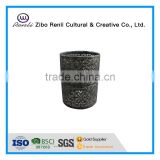Cylinder Black Stainless Steel Coat Glass Vase for Home Decoration