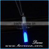 Luminous Pendant Necklace Blue Fluorescent Hollow Locket Glow In The Dark For Women thumbnail-3