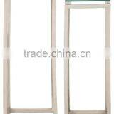 Modernly Designed Stainless Steel Glass Pedestal Set of 2 Pot Stand thumbnail-1