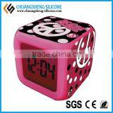 Cube Shaped Silicone Time Clock, Digital Table Clock, Anti-broken Alarm Clock thumbnail-4