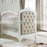 French Style Elegant Portable Baby Bed, Environmental Wooden Baby Crib thumbnail-1