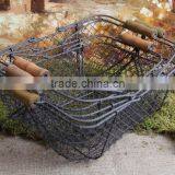 Set of Three Shabby Cottage Chic Wire Baskets