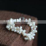 Wholesale 7-8 mm White Rice Shape Freshwater Pearl Bracelet thumbnail-4