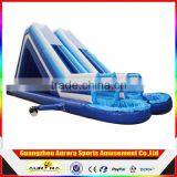 New Design Double Lanes Inflatable Slide With Swimming Pool