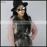 Women's Splicing Color New Autumn Winter Long Pattern Fake Fur Gilet thumbnail-1