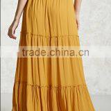 Yellow Color Stitching Design Full Fashion Latest Style Skirts thumbnail-3