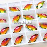 Leaf Shape k5 Crystal Sew on Stones With Silver Plated/foiled Flat Back thumbnail-3