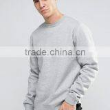 2016 High Quality Custom Long Sleeve Without Hood Crew Neck Grey Men's 80% Cotton 20% Polyester Casual Pullover Sweatshirt thumbnail-1