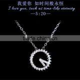 Latest Wall Clock Shape Design 925 Sterling Silver Circle Pendant thumbnail-2