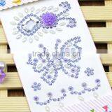 Hot Sale Self Adhesive Multi-Color Shaped Acrylic Sticker Bling Resin Butterfly/Flower Rhinestone Stickers For Decorations thumbnail-2