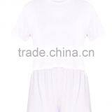 Basic White Women PJ Set Plain Cotton Short Pajamas Summer Pyjama Wholesale thumbnail-4
