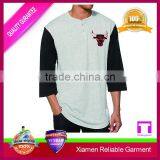 New Design 100% Cotton 3/4 Sleeve Raglan t Shirt , High Quality Wholesale Printing Custom Accepted thumbnail-3