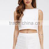 Wholesale High Quality Cheap High-waisted Wihte Cotton Short for Women thumbnail-1