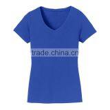 Ladies Bulk V-neck Bamboo Custom Print Blank Sublimation Tshirt thumbnail-3