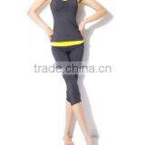 Yellow Woman Jogging Shirts Body Building Sport Wear Aerobics Pant Suit thumbnail-1
