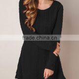 Walson Spring and Autumn New Four-color Fashion Knitted Sweater Round Neck Long-sleeved Dresses thumbnail-6