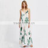 NEWEST Floral Print Maxi Dress,women Spaghetti Straps Deep V-neck Dress thumbnail-2