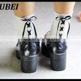 Bandage Bow Princess Cotton Black and White Students Young Girl Tube Short Socks thumbnail-2