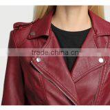 2017 Latest Designs Lady Casual Fashion Women Leather Jacket for Wholesale Winter Coat Leather thumbnail-4
