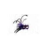 Black Feather Masquerade Masks thumbnail-1