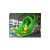 Green sheep cartoon Inflatable Rental Slide PVC for amusement park