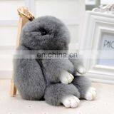 Cute Real Rex Rabbit Fur Copenhagen Rabbit Bag Charm for Decoration thumbnail-2
