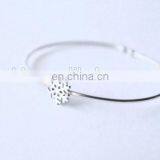 Pave Snowflake Charm Sterling Silver Fashion Bangle Open Cuff Bangle Customized Design Silver Jewellry thumbnail-2