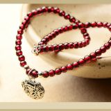 Wine red garnet Anklet Folk style summer Hongsheng silver jewelry anklets,Woman fresh and simple
